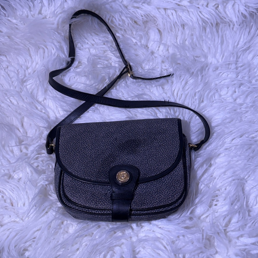 Vintage Pierre Balmain Black Suede /Leather Crossbody Bag